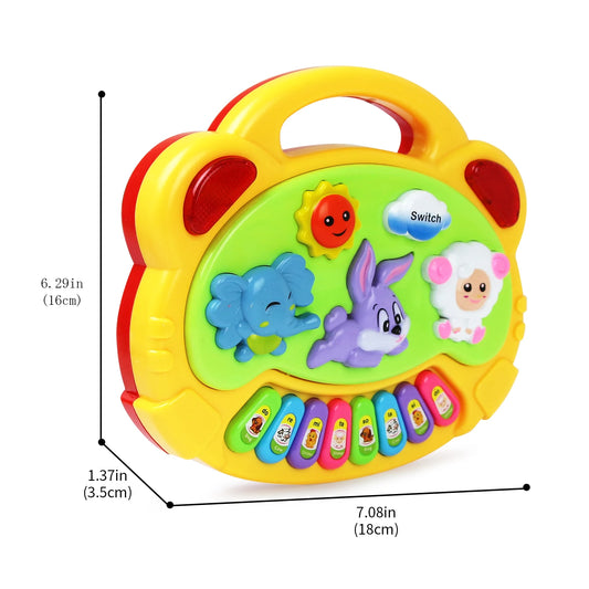 Kids Cartoon Piano Keyboard – Animal Sounds & Flashing Lights
