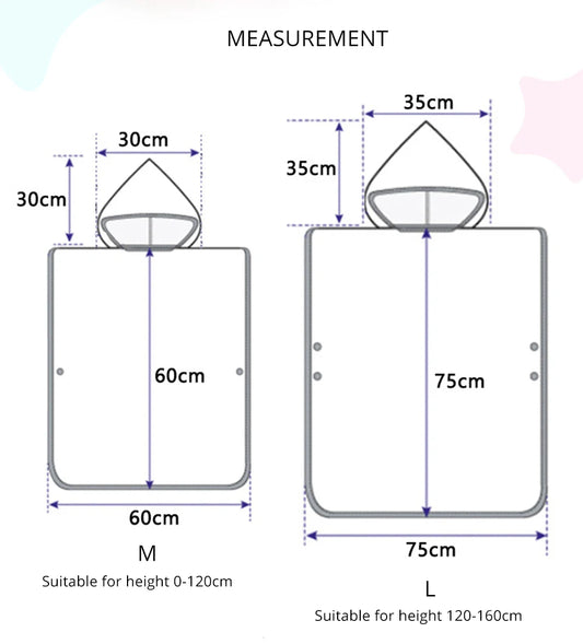 Kids Hooded Poncho Towel – Quick-Dry Cartoon Beach Robe