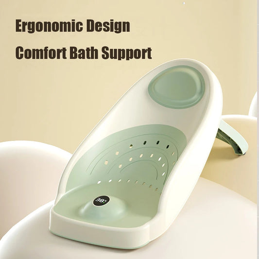 Baby Bath Support for Newborns – Non-Slip Thermometer Bed