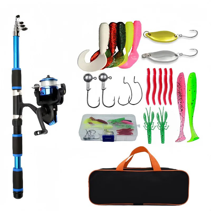 Fishing Rod and Reel Combo – Portable Telescopic Travel Kit