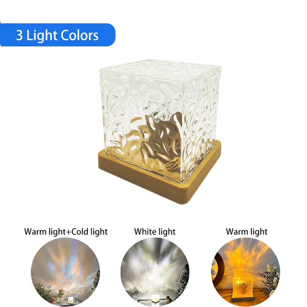 Water Ripple Projector Lamp – Rotating 16 Colors for Relaxation
