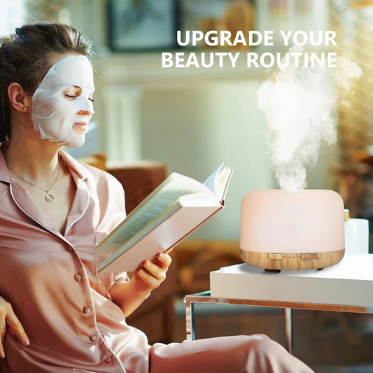 500ML Ultrasonic Aroma Diffuser – Cool Mist & LED Humidifier