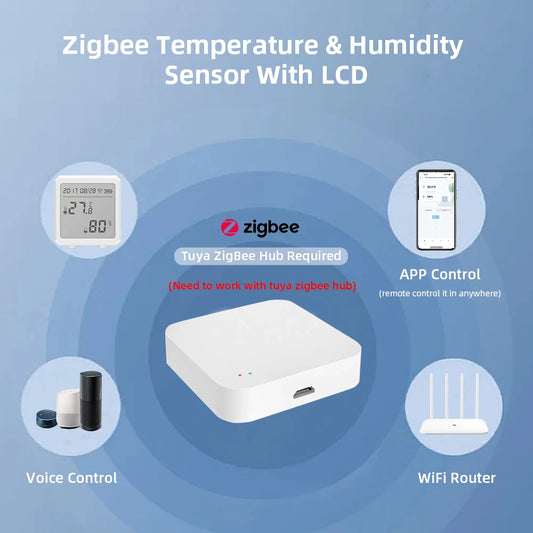 Zigbee Temperature Humidity Sensor LCD Wireless Thermometer