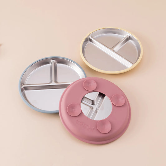 Stainless Steel Baby Feeding Set with BPA-Free Silicone Bowl