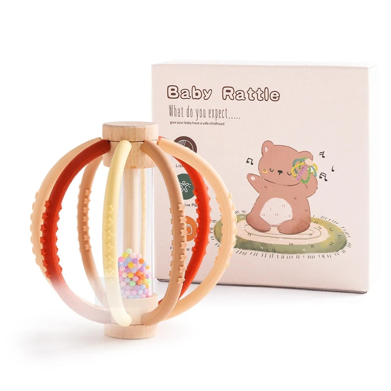 Baby Rattle Toy with Teether for Sensory & Gum Relief