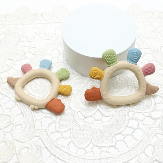 Baby Dinosaur Silicone Teether – BPA-Free Soothing Toy