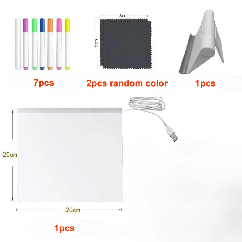 LED Acrylic Message Board – Rewritable Glowing Drawing Toy