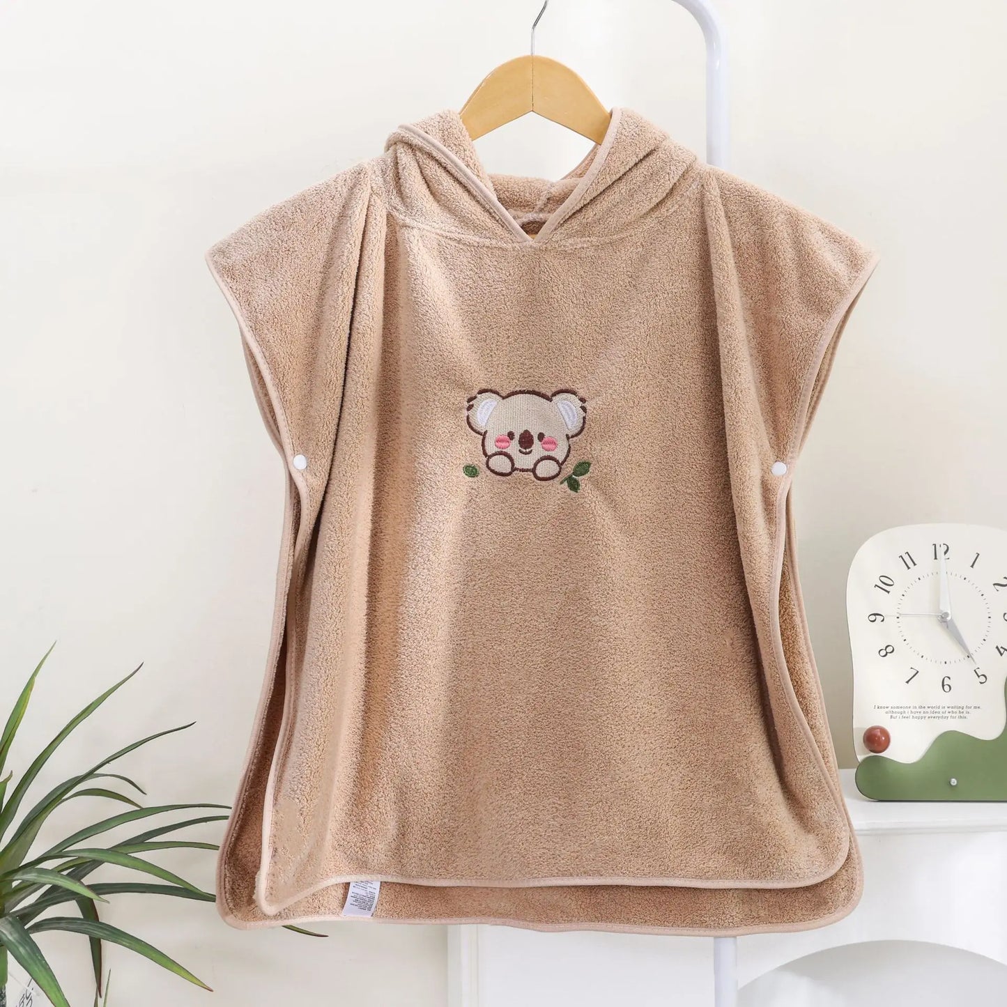 Baby Hooded Bath Towel Soft Coral Fleece for Cozy Drying