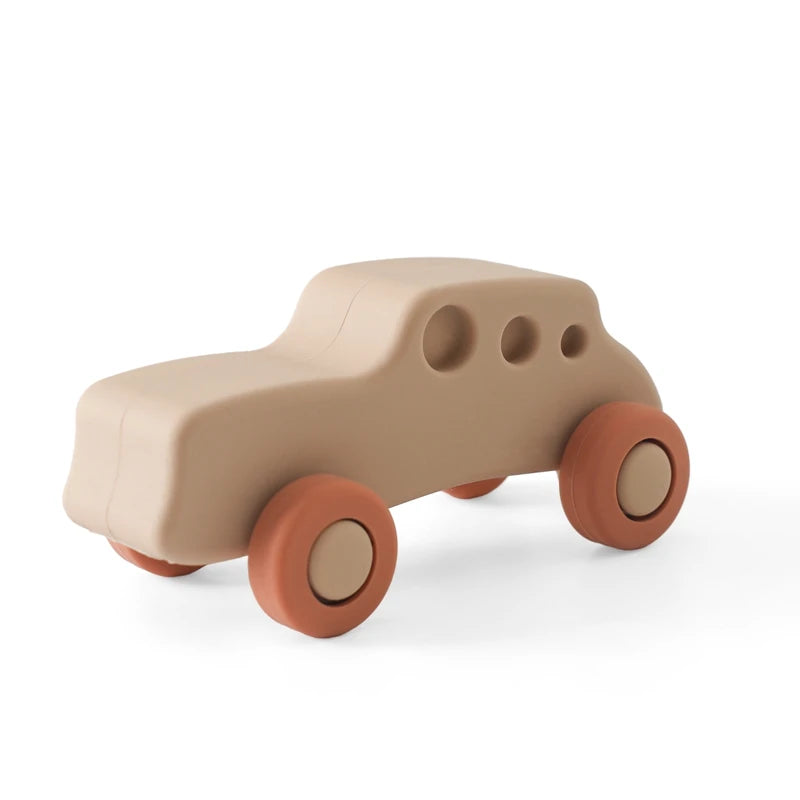 Montessori Silicone Baby Car Toys – Safe Teether & Learning Fun
