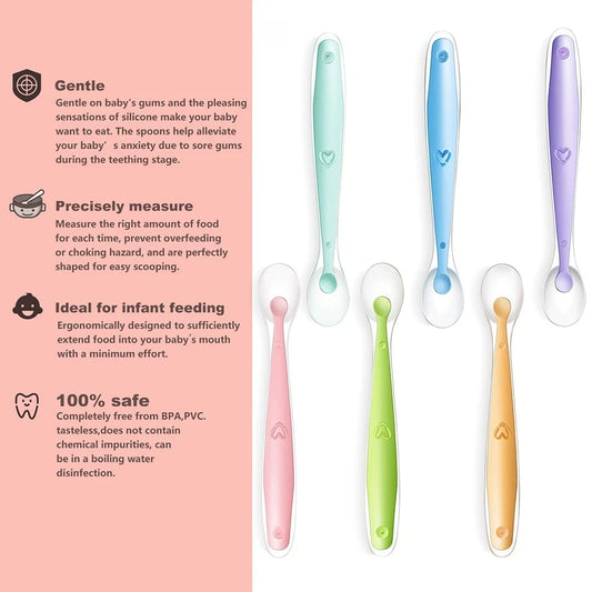 Baby Silicone Feeding Spoon Set – Soft Tip & Portable Box