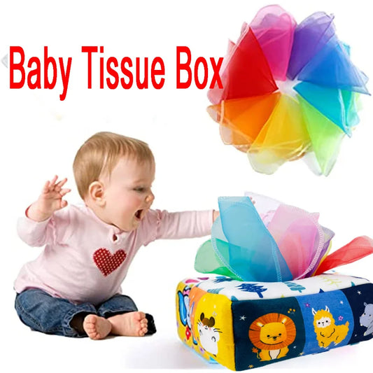 Montessori Tissue Box Toy – Stimulate Baby Learning & Senses