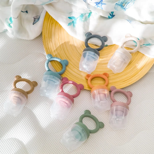 Baby Fruit Feeder With Cover – Safe Silicone Feeding Aid