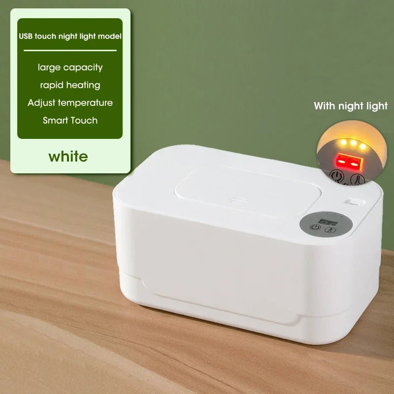 Baby Wipe Warmer LED Display Portable USB Heated Dispenser