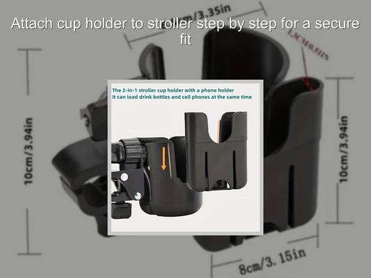 Attach cup holder to stroller step by step for a secure fit