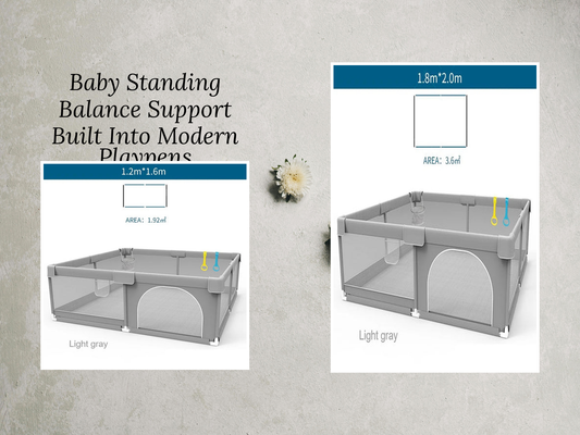 Baby Standing Balance Support Built Into Modern Playpens