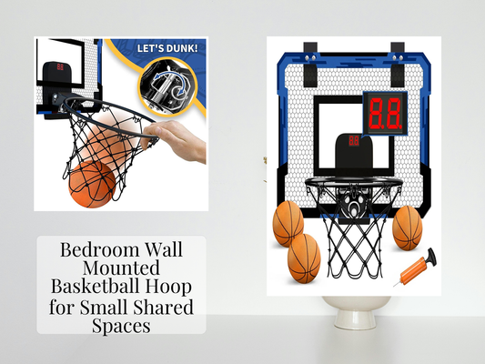 Bedroom Wall Mounted Basketball Hoop for Small Shared Spaces