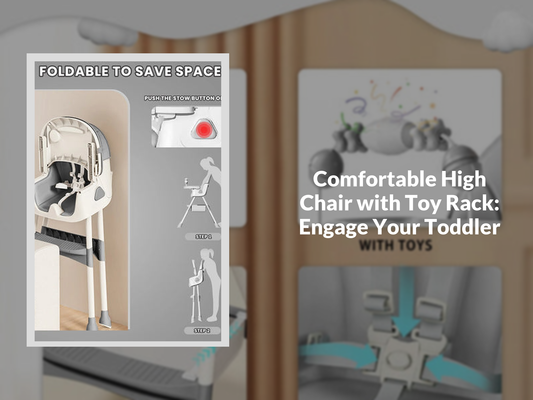 Comfortable High Chair with Toy Rack: Engage Your Toddler