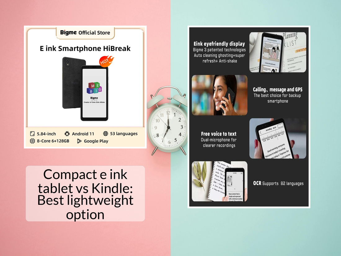 Compact e ink tablet vs Kindle: Best lightweight option