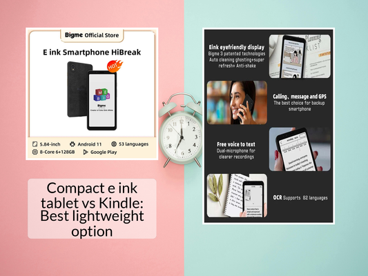 Compact e ink tablet vs Kindle: Best lightweight option