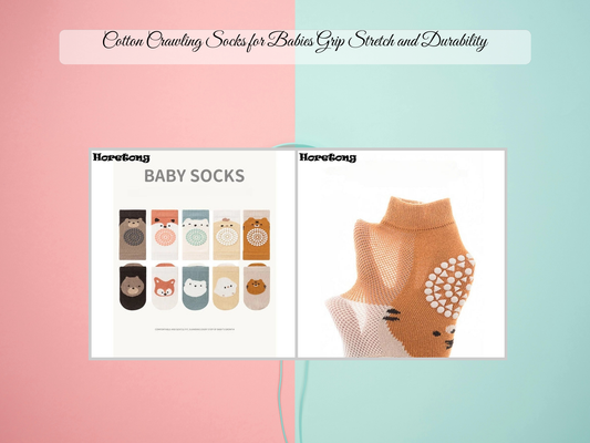 Cotton Crawling Socks for Babies Grip Stretch and Durability