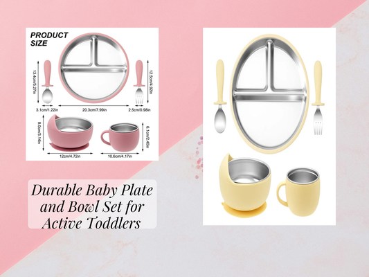 Durable Baby Plate and Bowl Set for Active Toddlers