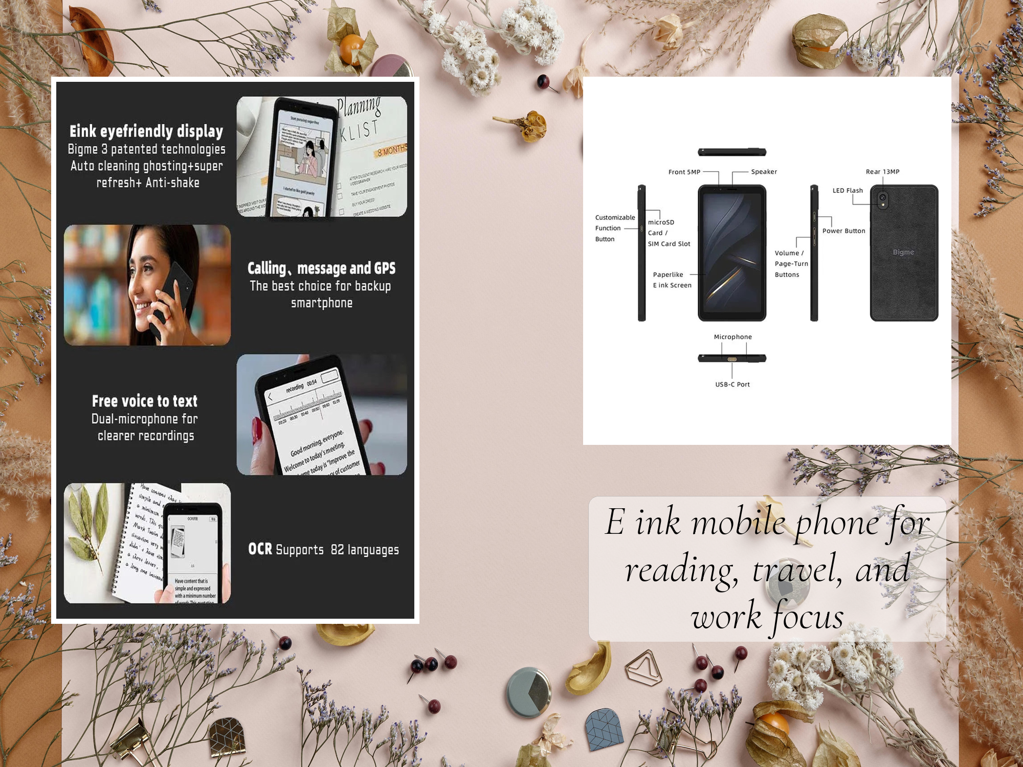E ink mobile phone for reading, travel, and work focus – KentDO™ Mom & Baby