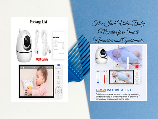 Five Inch Video Baby Monitor for Small Nurseries and Apartments
