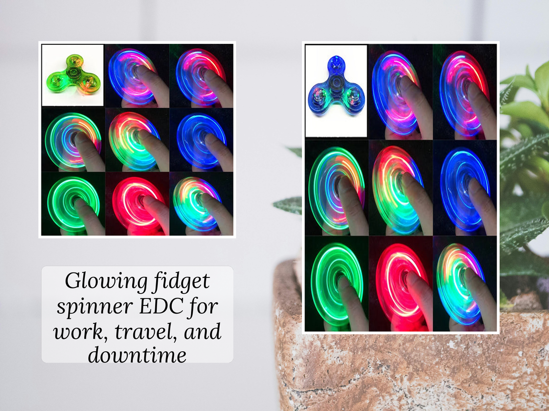 Glowing fidget spinner EDC for work, travel, and downtime