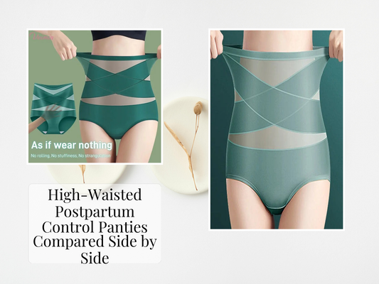 High-Waisted Postpartum Control Panties Compared Side by Side