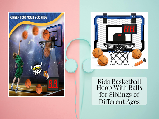 Kids Basketball Hoop With Balls for Siblings of Different Ages