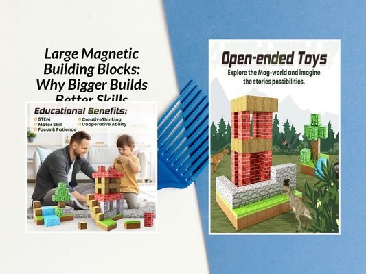 Large Magnetic Building Blocks: Why Bigger Builds Better Skills