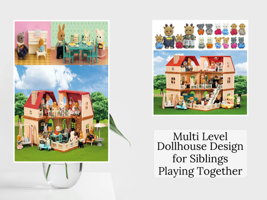 Multi Level Dollhouse Design for Siblings Playing Together