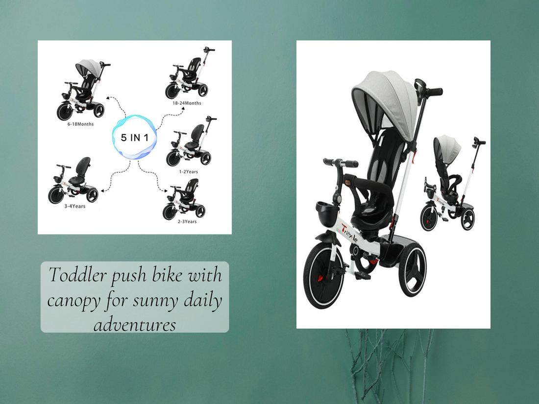 Toddler push bike with canopy for sunny daily adventures
