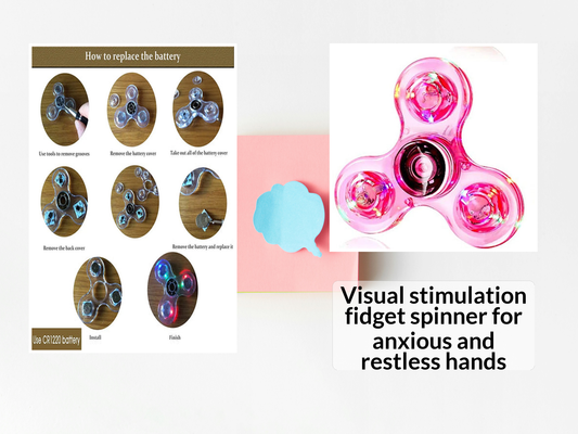 Visual stimulation fidget spinner for anxious and restless hands