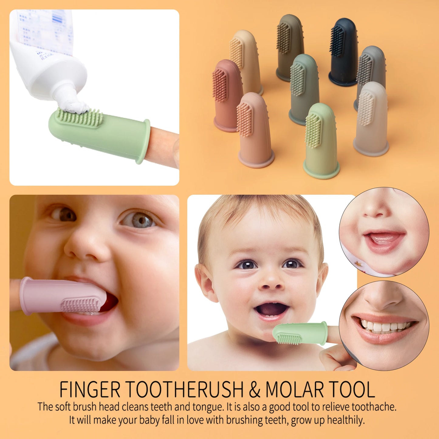 3pcs Baby Finger Toothbrush Pack – Gentle BPA-Free Oral Care