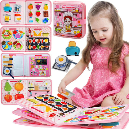 Montessori Quiet Book for Daily Skills & Sensory Learning