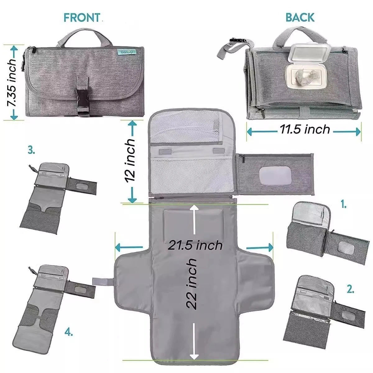 Portable Baby Diaper Pad Foldable Leakproof Waterproof