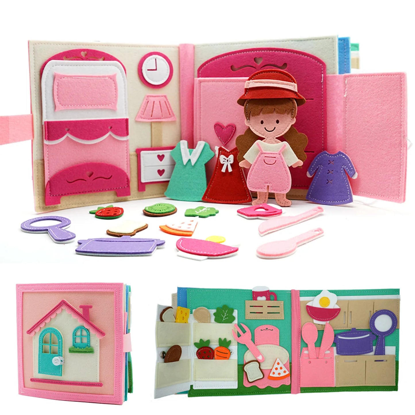 Montessori Quiet Book for Daily Skills & Sensory Learning
