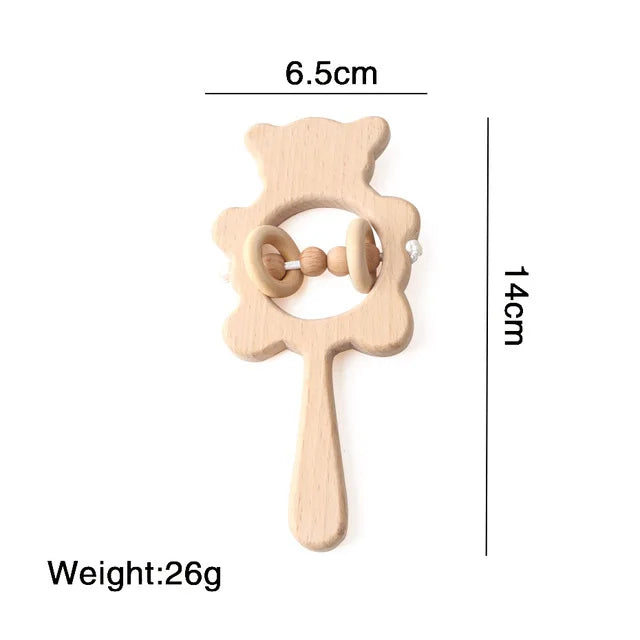 Wooden Baby Rattles – Musical Montessori Teether Toy