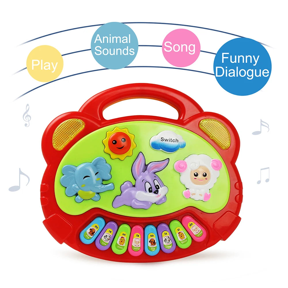 Kids Cartoon Piano Keyboard – Animal Sounds & Flashing Lights