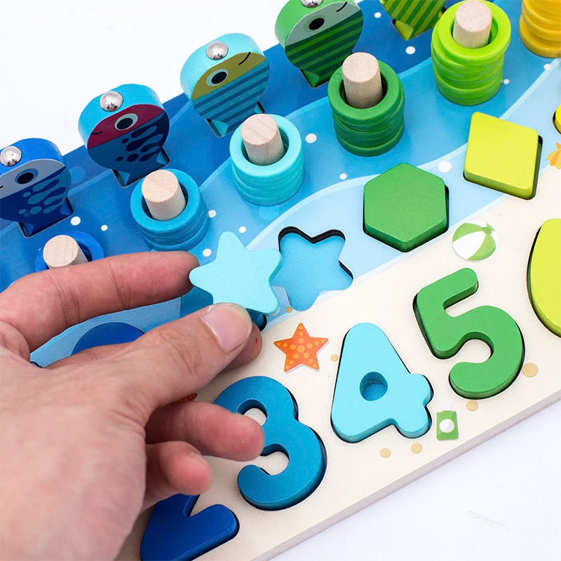 Montessori Wooden Math Fishing Toy for Early Learning Fun