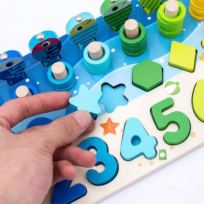 Montessori Wooden Math Fishing Toy for Early Learning Fun