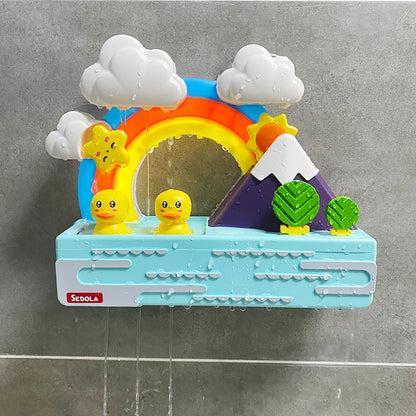 Baby Bath Toys Rainbow Duck Water Slide Fun Set