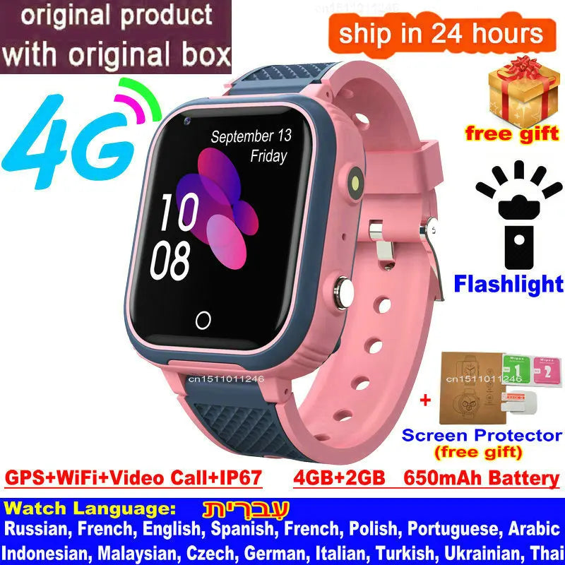 4G Kids Smartwatch with GPS & Video Call Safety
