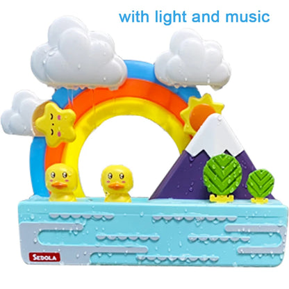 Baby Bath Toys Rainbow Duck Water Slide Fun Set