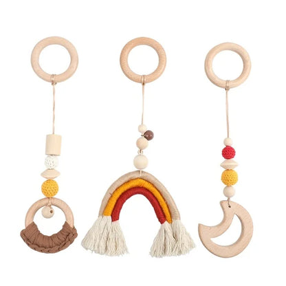 Baby Wooden Rattle Play Gym – Sensory Development Toy