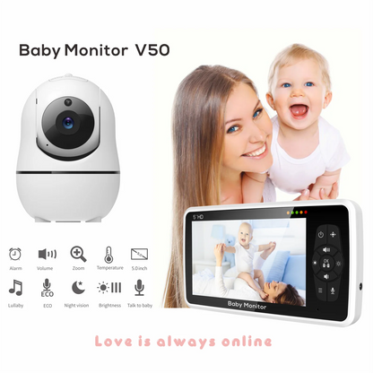 5 Inch Video Baby Monitor with 4X Zoom & Night Vision