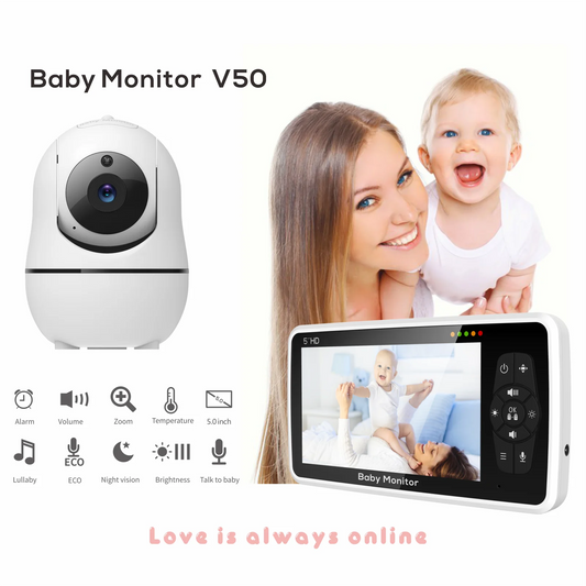 5 Inch Video Baby Monitor with 4X Zoom & Night Vision