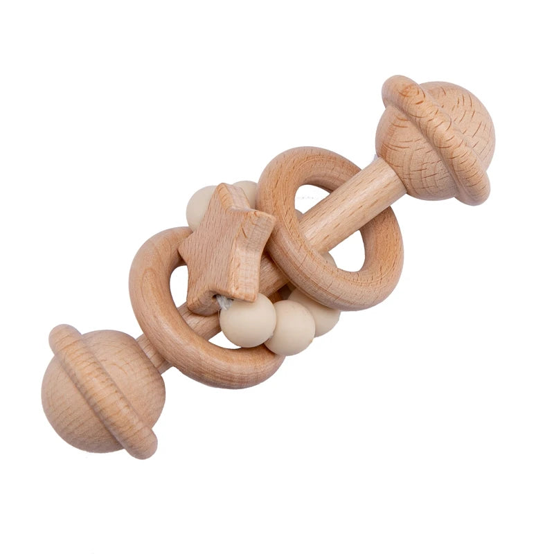 Wooden Baby Rattles – Musical Montessori Teether Toy