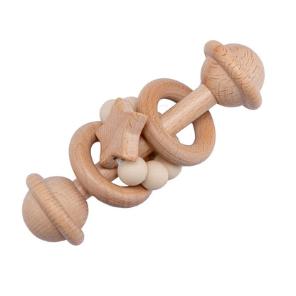 Wooden Baby Rattles – Musical Montessori Teether Toy